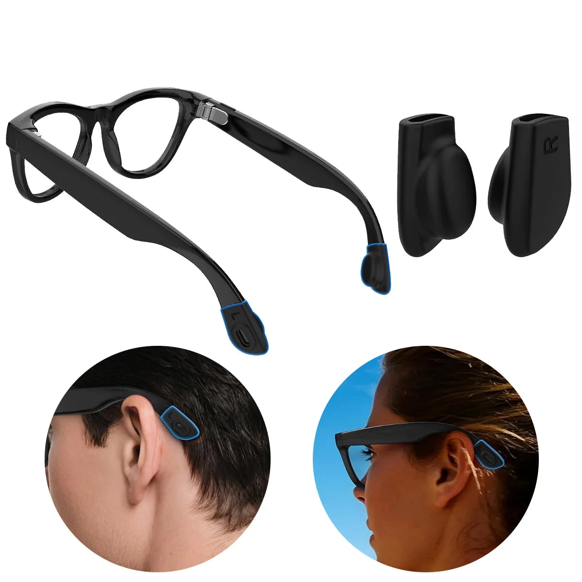 Eyeglass Ear Grip For Ray-Ban Meta Wayfarer/Skyler/Headliner&Gen 2 Smart Glasses Accessories Anti-Slip Silicone Elastic Retainer