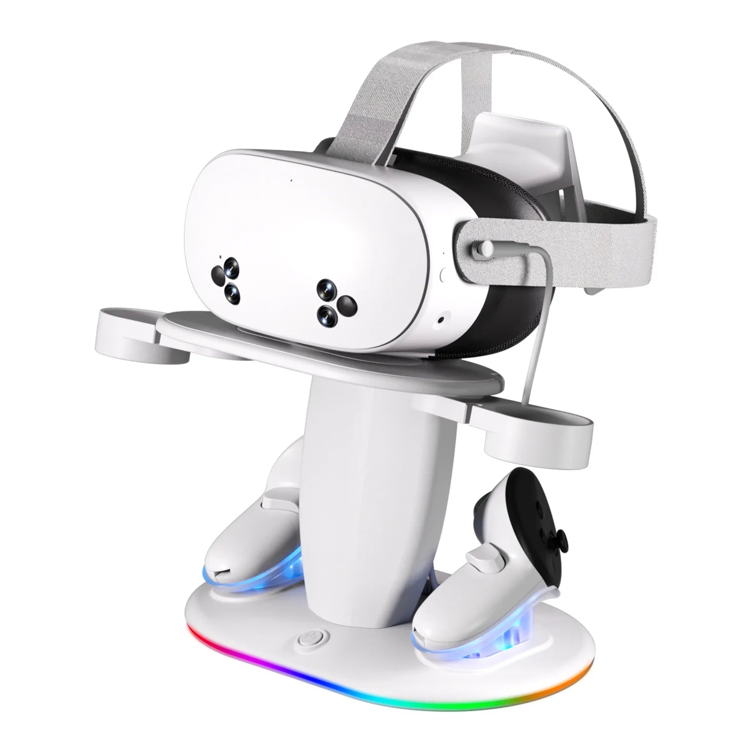 VR Headset Controller Charging Dock for Meta Quest 3S 3 2 VR Display Stand with 2 Rechargeable Batteries Charger Base