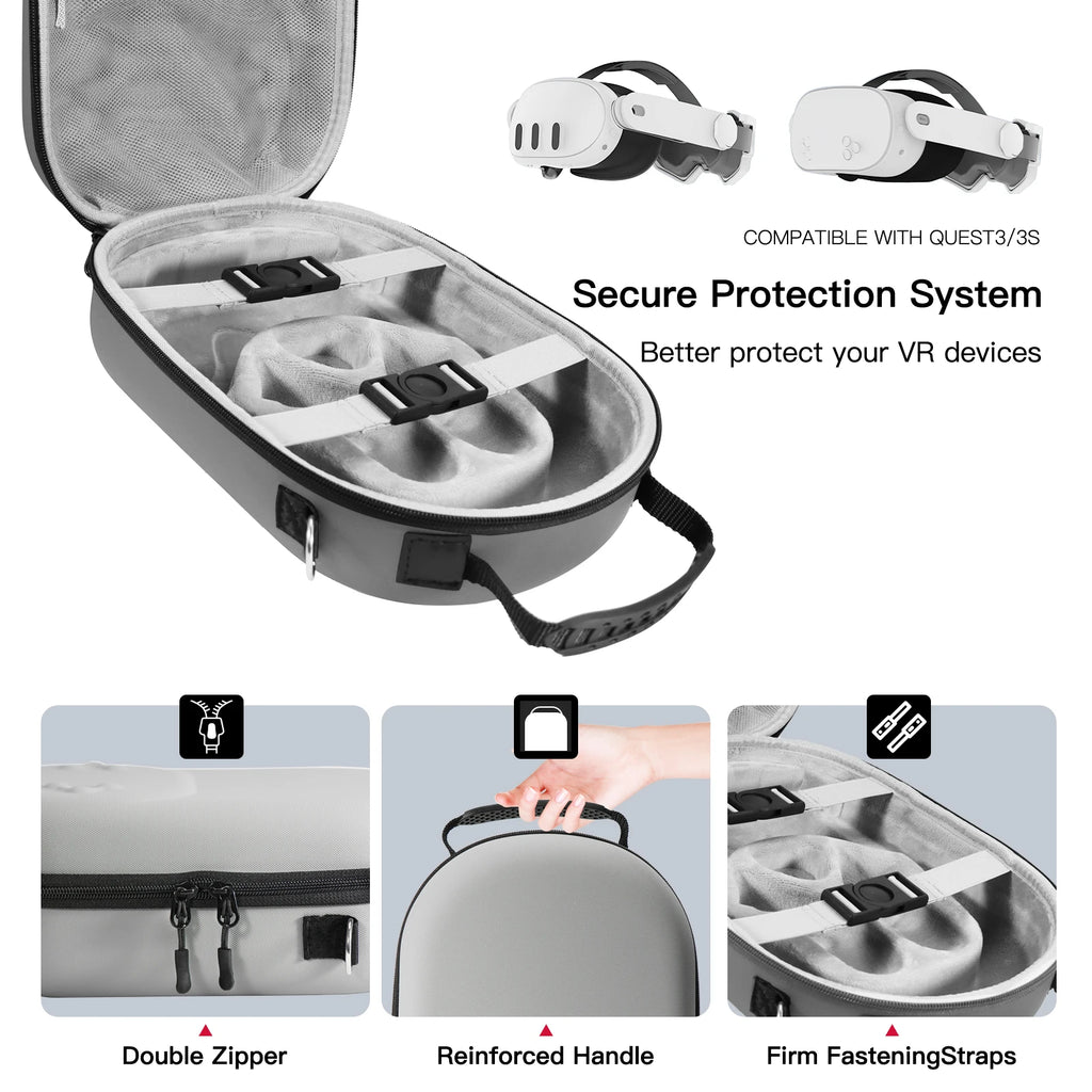 Hard Carrying Case Drop-resistant Portable Storage Bag Travel Carry Bag for Meta Quest 3/3S VR Headset Controller Accessories