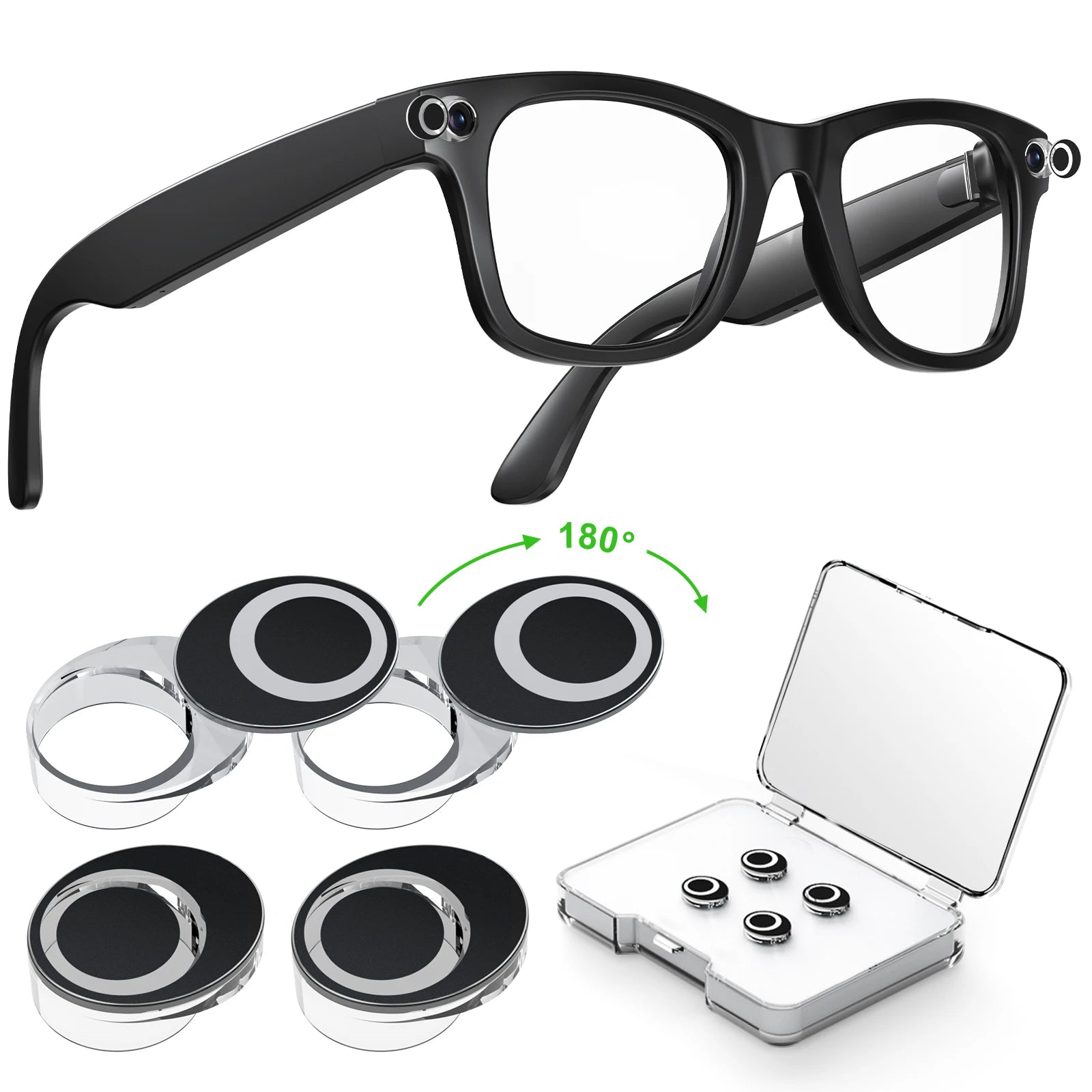 2/4/6PCS For Meta Smart Glasses Rotating Camera Cover for Ray Ban Meta Wayfarer/skyler/headliner Oakley Led Light Cover