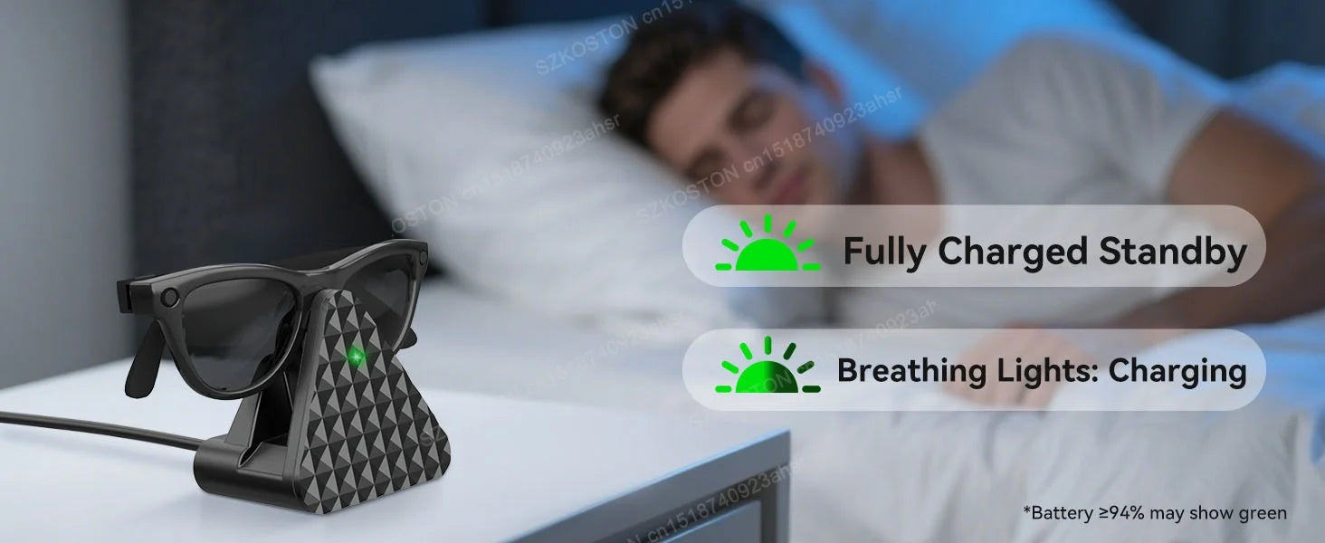 Portable charging dock for Rayban Meta AI Glasses Wayfarer/Skyler/Headliner Mini Charger with USB Cable Accessories