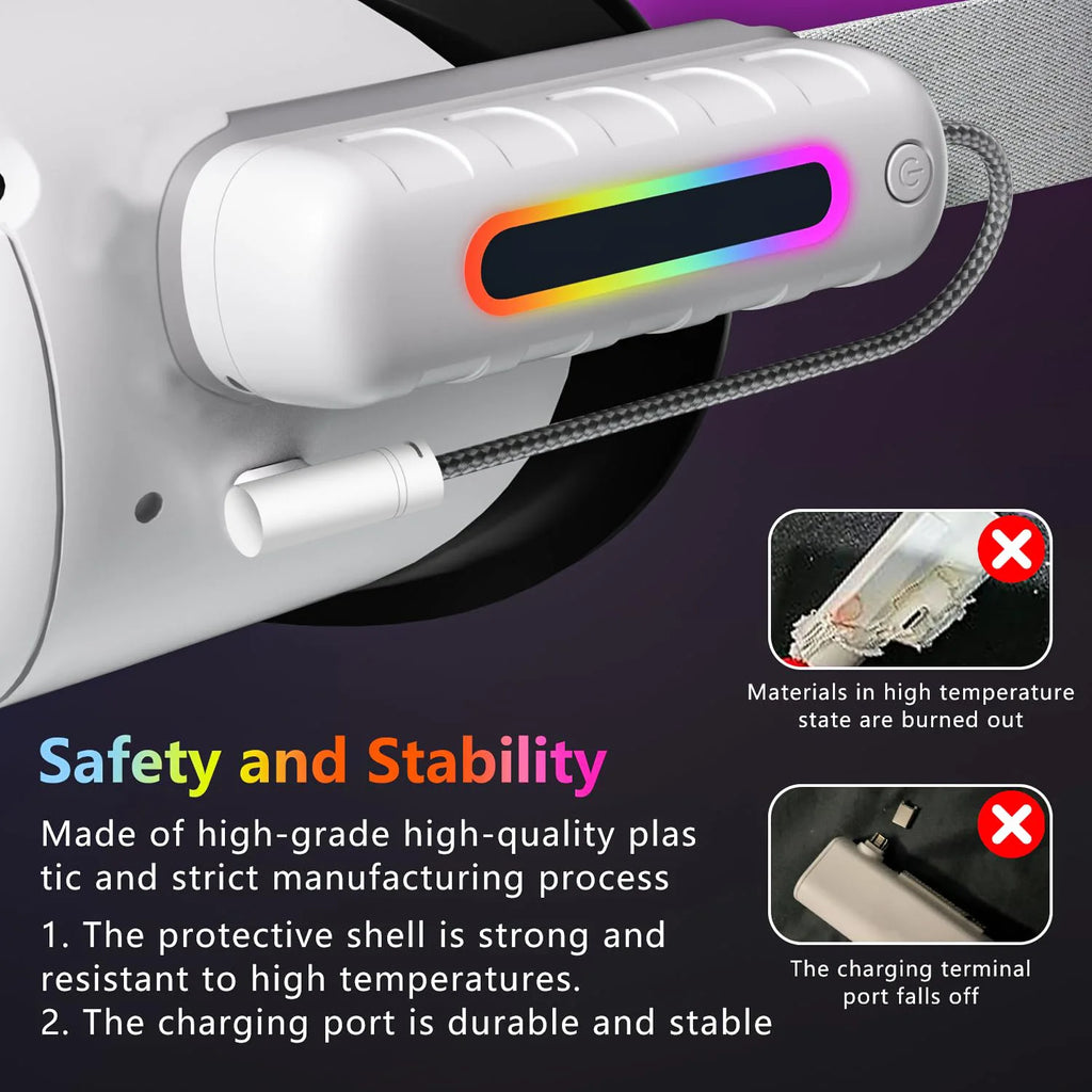 For Meta Quest 2/3/3s external power bank battery life power supply VR headset accessories fully compatible 5000mAh
