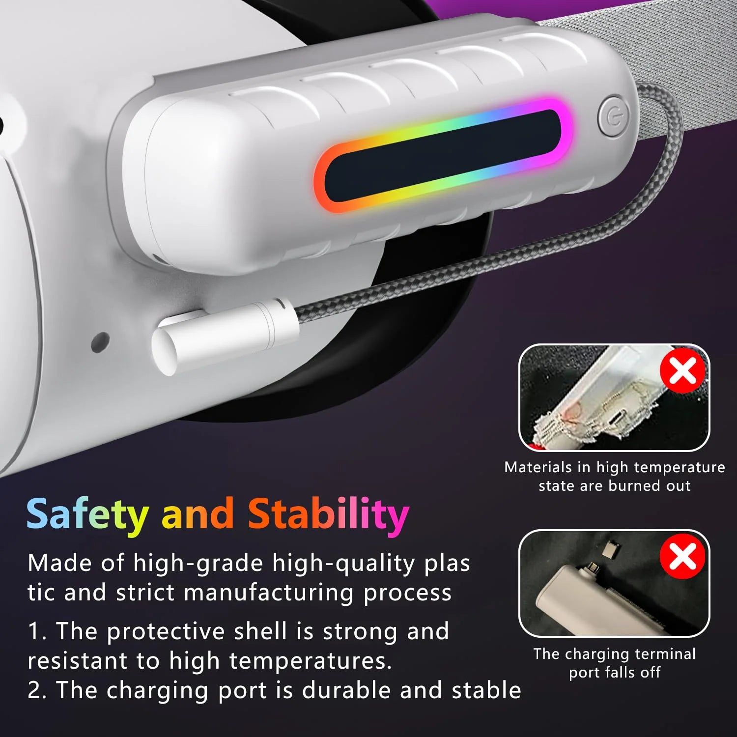 For Meta Quest 2/3/3s external power bank battery life power supply VR headset accessories fully compatible 5000mAh