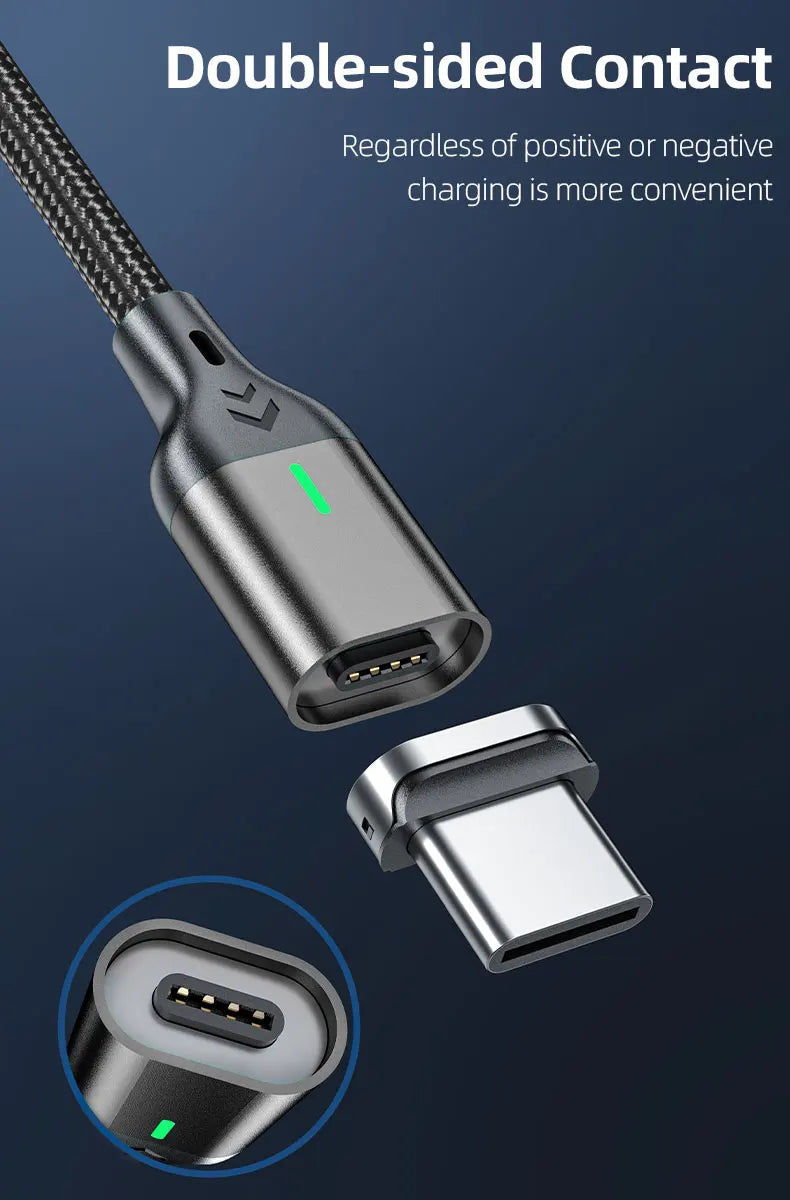 AUFU Magnetic Charge Cable Fast Charging USB-C (Only, Black, 2m) — Launch Deal