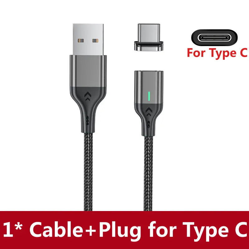 AUFU Magnetic Charge Cable Fast Charging USB-C (Only, Black, 2m) — Launch Deal