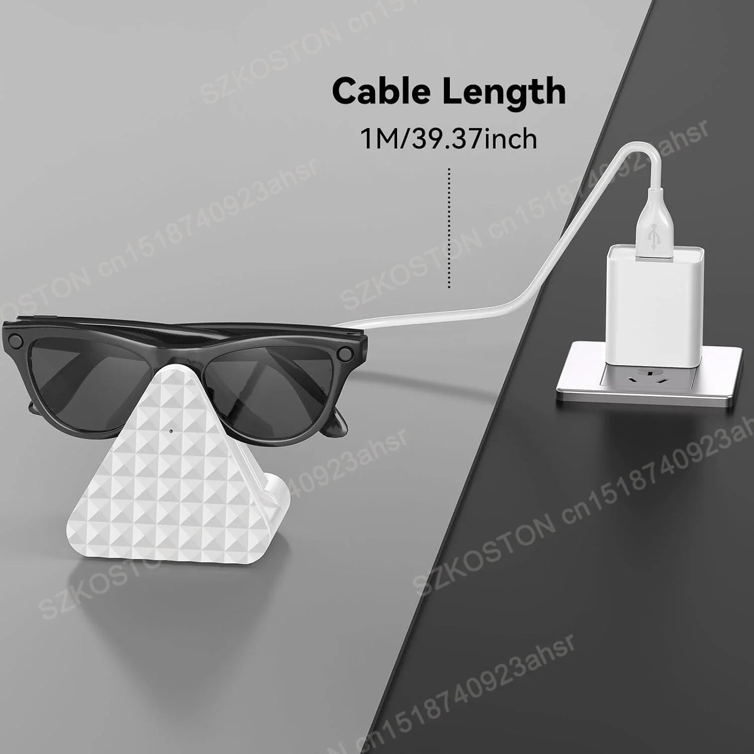 Portable charging dock for Rayban Meta AI Glasses Wayfarer/Skyler/Headliner Mini Charger with USB Cable Accessories