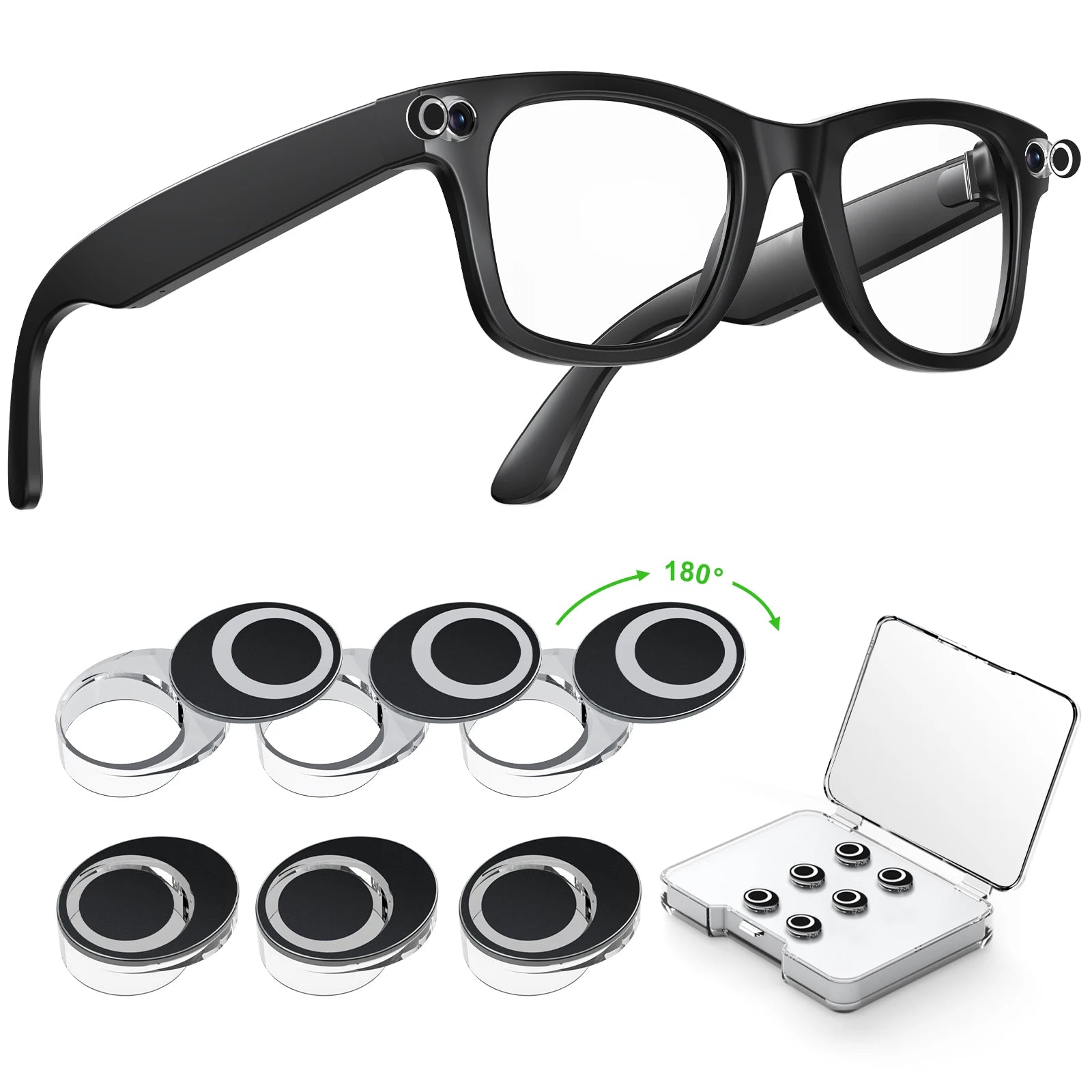 2/4/6PCS For Meta Smart Glasses Rotating Camera Cover for Ray Ban Meta Wayfarer/skyler/headliner Oakley Led Light Cover