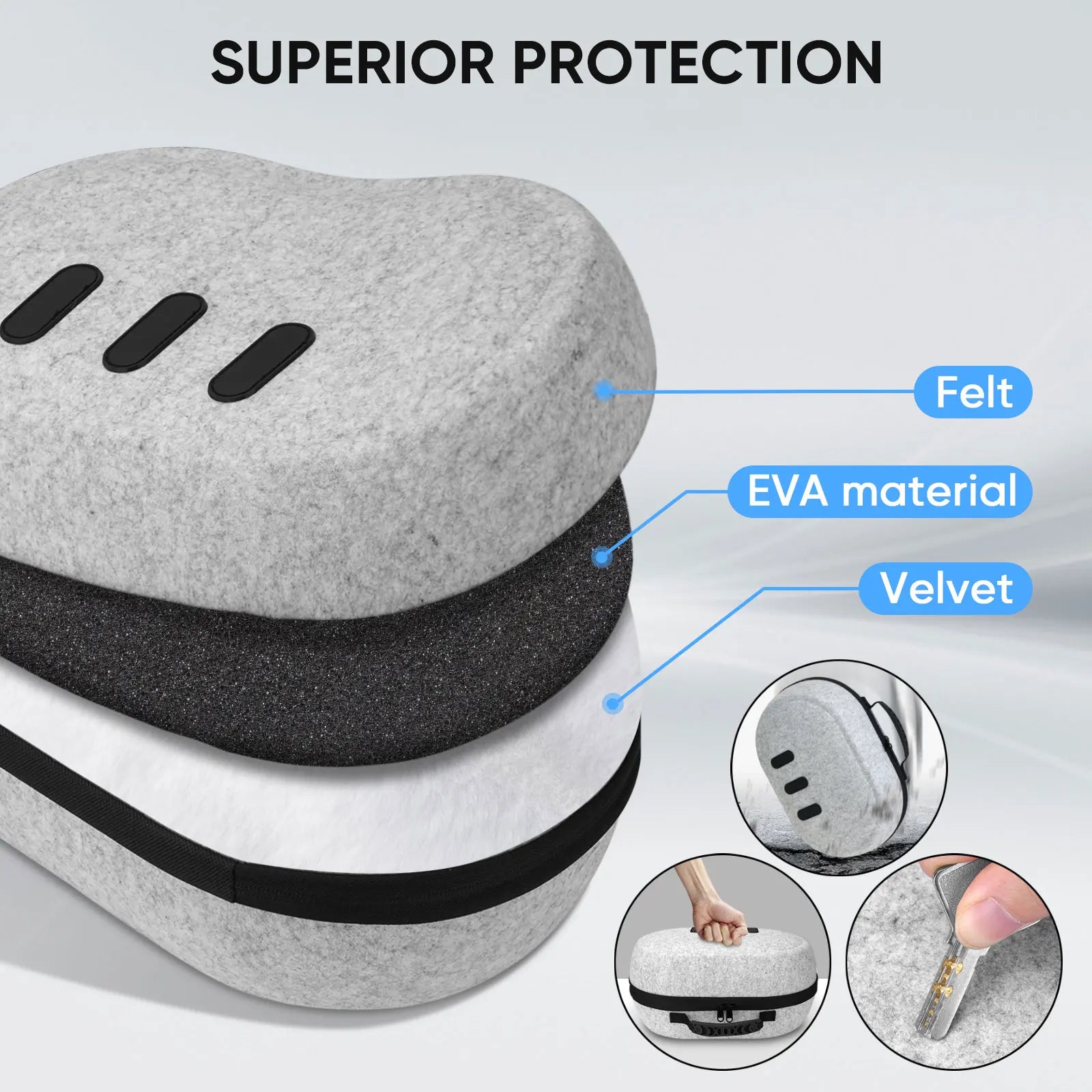 Elite Strap Storage Bag for Meta Quest 3S VR Headset Portable Carrying Case All Head Strap Compatible for Meta Quest3 Accessories