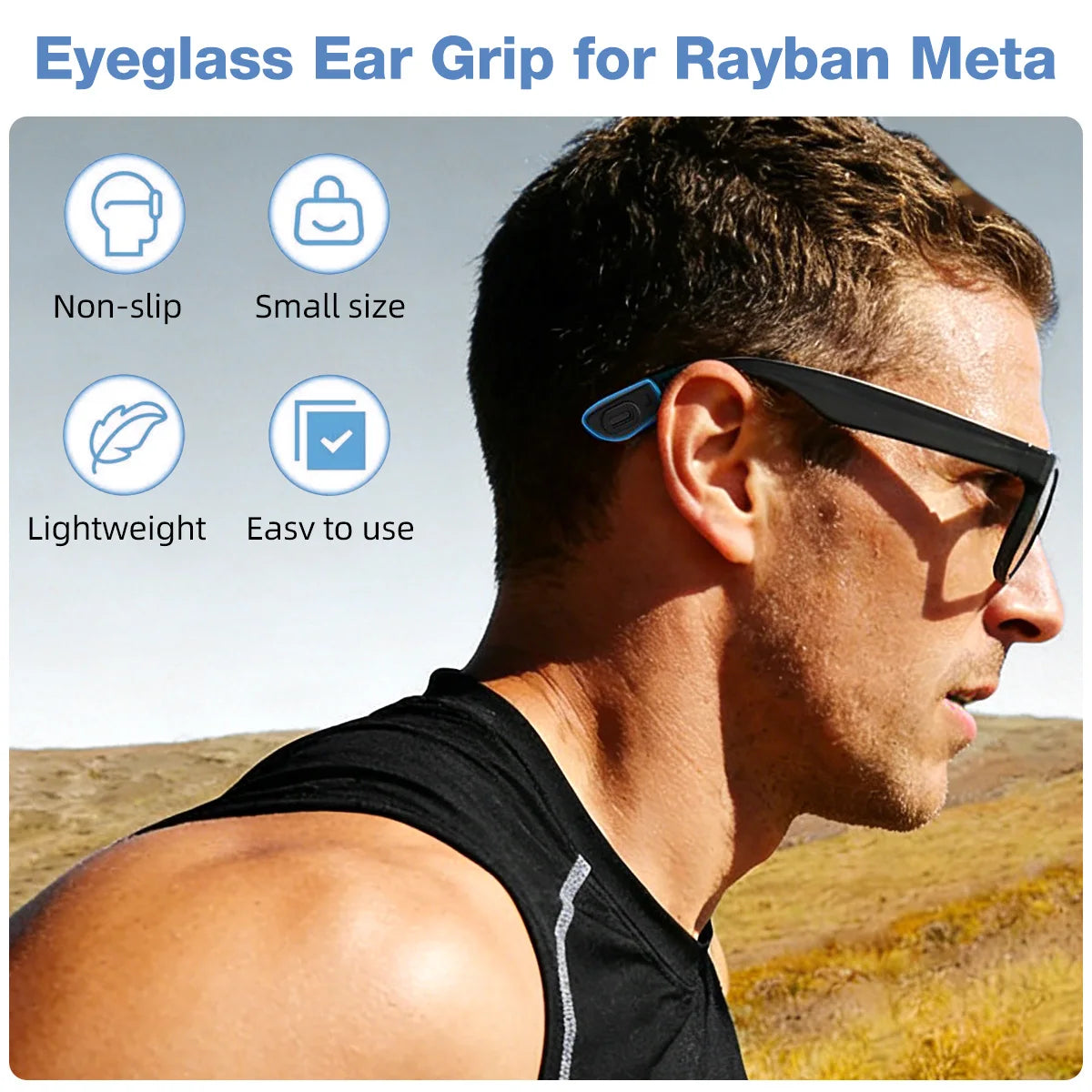 Eyeglass Ear Grip For Ray-Ban Meta Wayfarer/Skyler/Headliner&Gen 2 Smart Glasses Accessories Anti-Slip Silicone Elastic Retainer