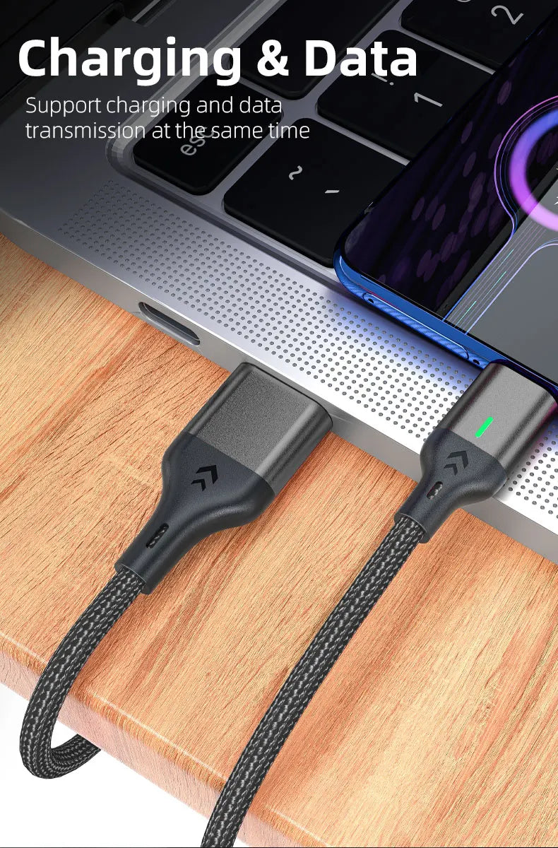 AUFU Magnetic Charge Cable Fast Charging USB-C (Only, Black, 2m) — Launch Deal