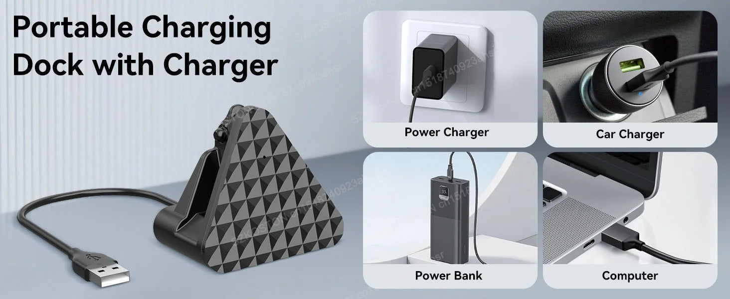 Portable charging dock for Rayban Meta AI Glasses Wayfarer/Skyler/Headliner Mini Charger with USB Cable Accessories