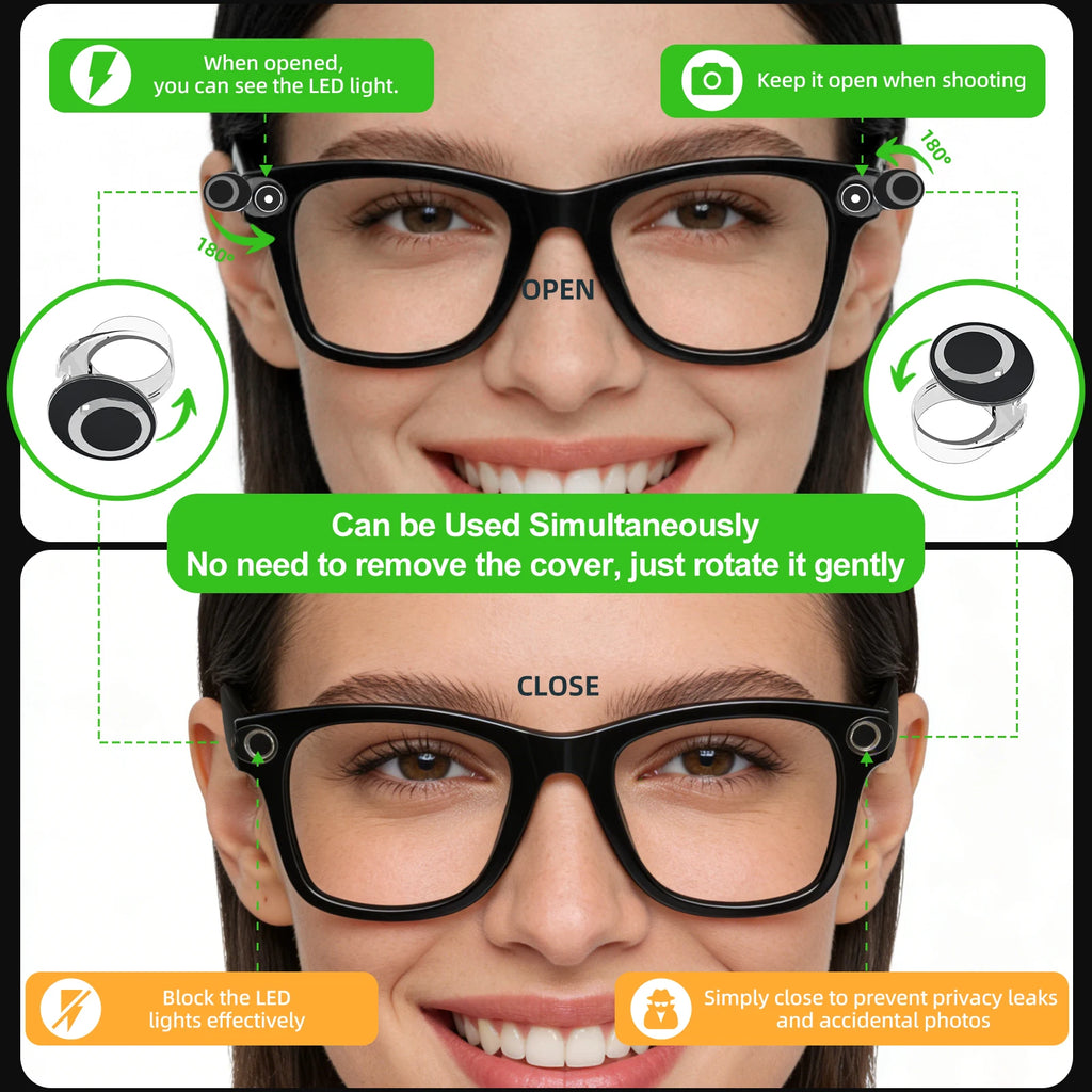 2/4/6PCS For Meta Smart Glasses Rotating Camera Cover for Ray Ban Meta Wayfarer/skyler/headliner Oakley Led Light Cover