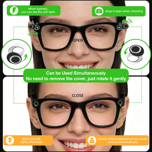 2/4/6PCS For Meta Smart Glasses Rotating Camera Cover for Ray Ban Meta Wayfarer/skyler/headliner Oakley Led Light Cover