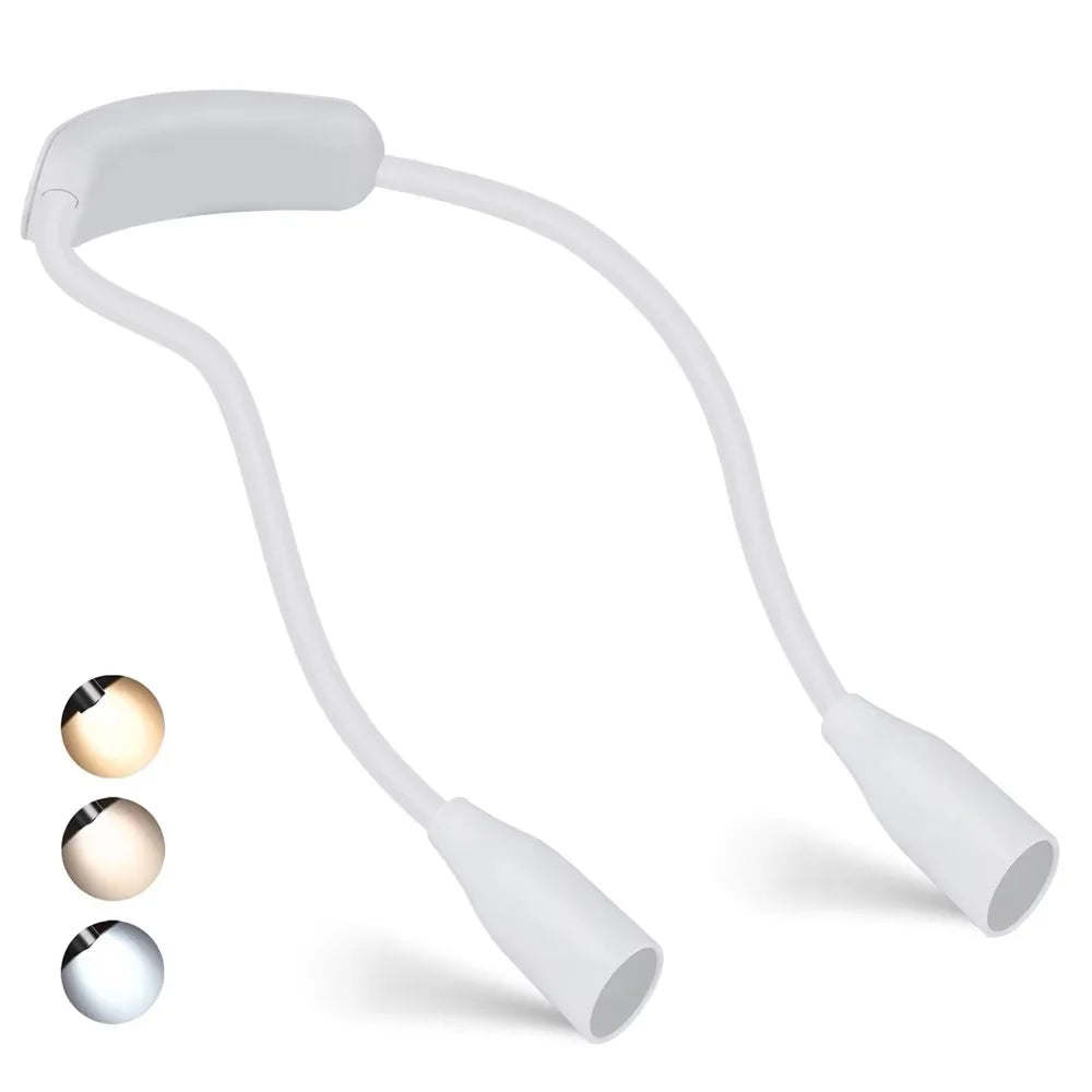 LED Reading Neck Light Usb Rechargeable Book Lamp 360° Flexible Arm Reading Book Light Read Neck Lamp Study Reading Night Light