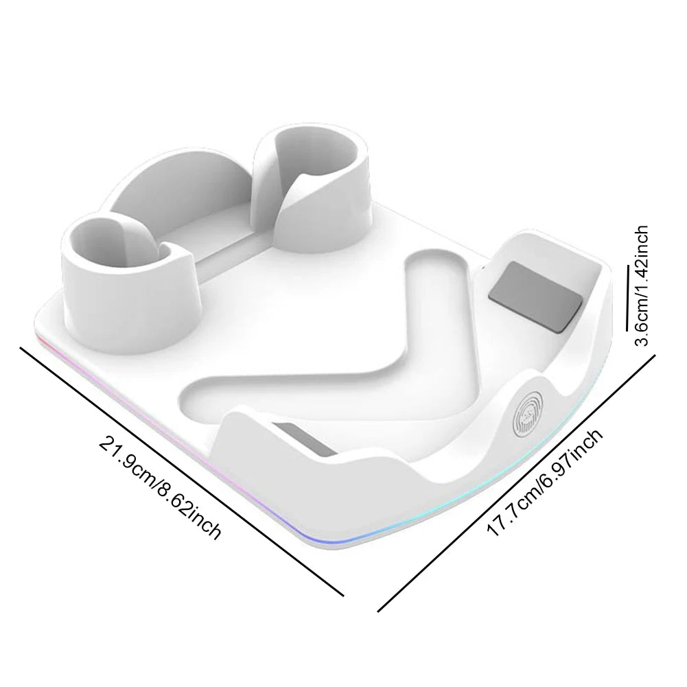 Charging Dock for Meta Quest 3S VR Headest Fast Charging Station W/ RGB Light Charging Stand for Meta Quest 3S/Quest 3/Quest 2
