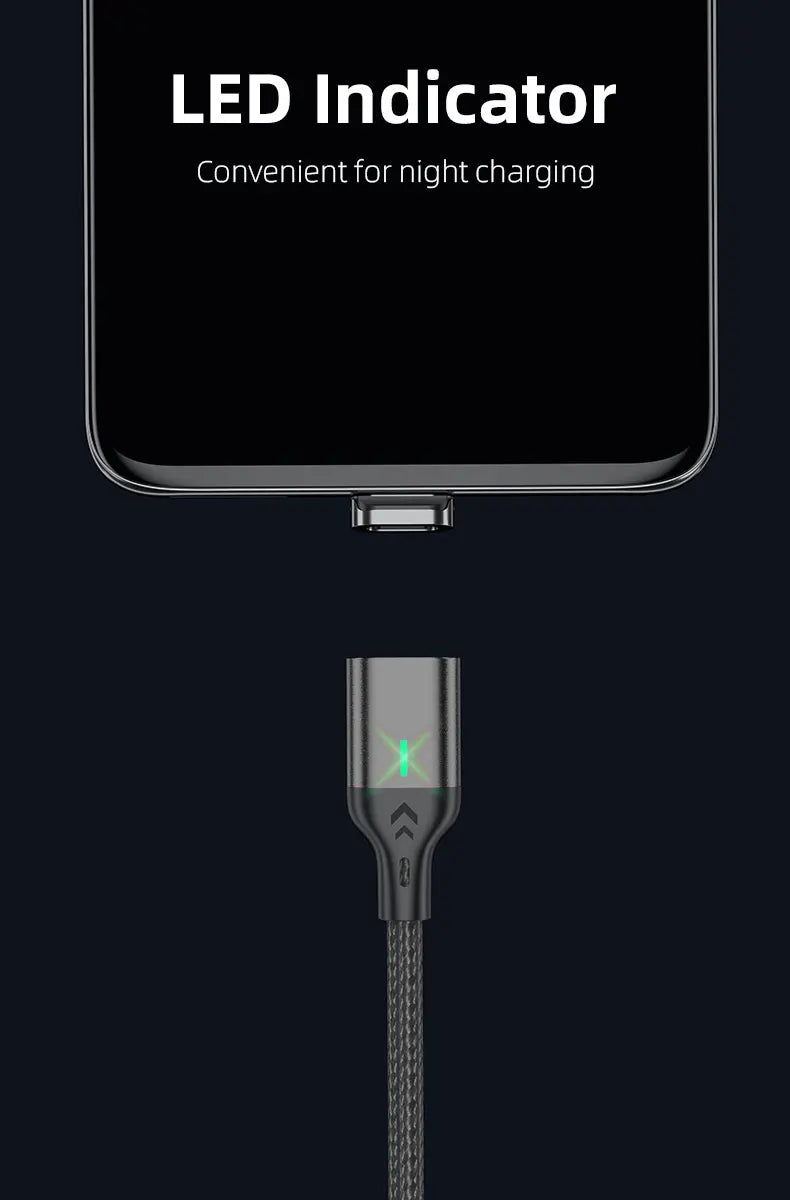 AUFU Magnetic Charge Cable Fast Charging USB-C (Only, Black, 2m) — Launch Deal