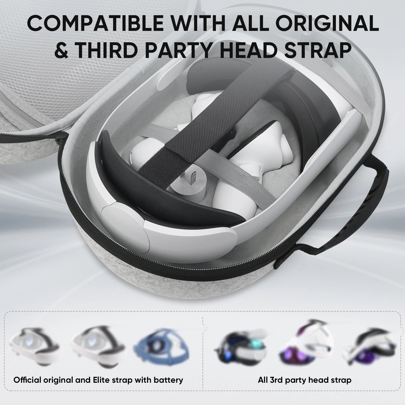Elite Strap Storage Bag for Meta Quest 3S VR Headset Portable Carrying Case All Head Strap Compatible for Meta Quest3 Accessories