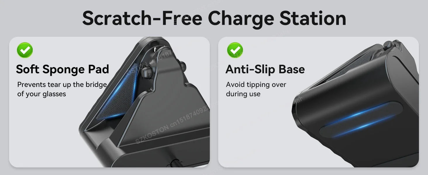 Portable charging dock for Rayban Meta AI Glasses Wayfarer/Skyler/Headliner Mini Charger with USB Cable Accessories